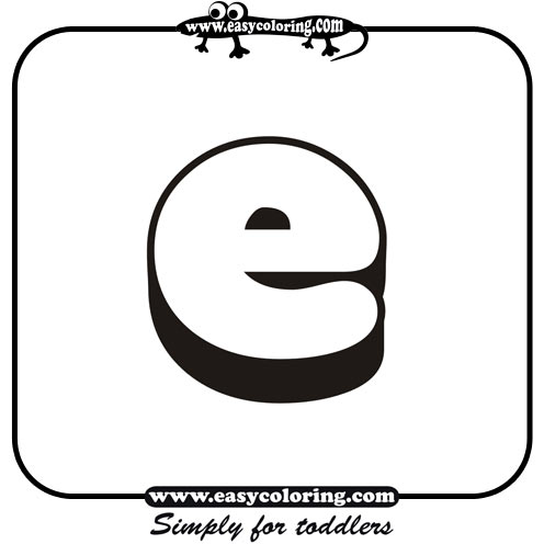 Small letter E - Easy coloring alphabet Small letter E - Easy coloring alphabet