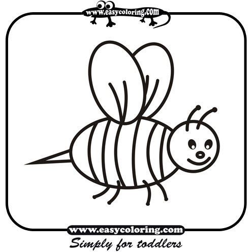 Bee - Easy coloring animals Bee - Easy coloring animals