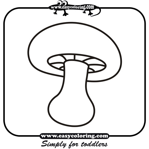 Mushroom Four - Easy coloring mushrooms Mushroom Four - Easy coloring mushrooms