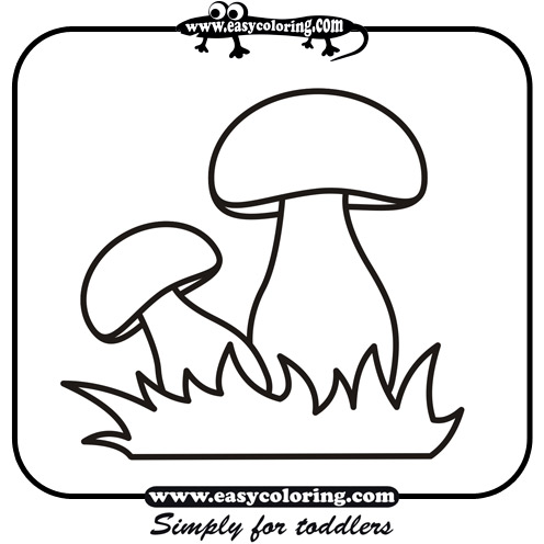 Mushroom Six - Easy coloring mushrooms Mushroom Six - Easy coloring mushrooms
