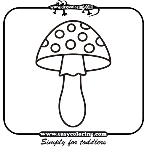 Mushroom Two - Easy coloring mushrooms Mushroom Two - Easy coloring mushrooms